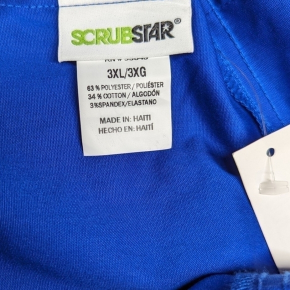 SCRUBSTAR Unisex Solid Drawstring Pant WM01B082 Electric Blue 3XL New - Picture 8 of 9